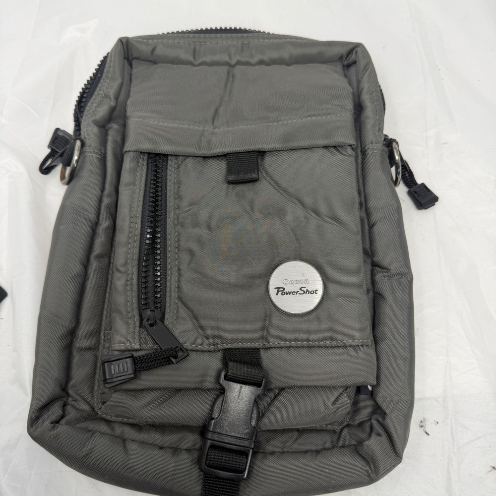 Canon PowerShot Camera Bag Gray Nylon Padded Utility Case Accessory Pouch